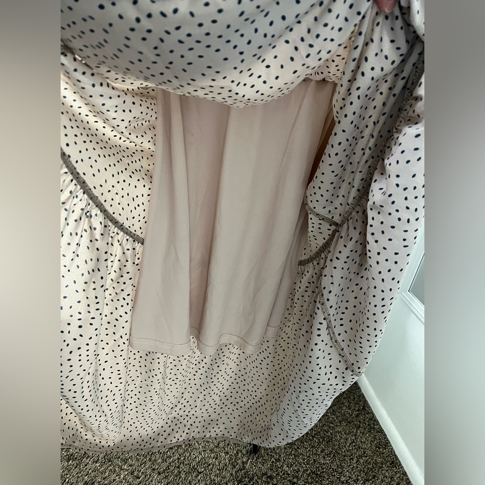 Olive Mauve Stylish Polka Dot Dress - Picture 8 of 10